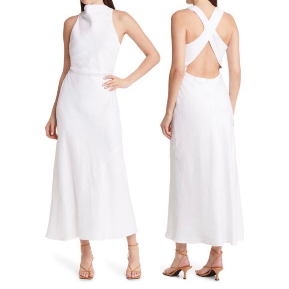 Reformation Casette Linen Dress 8
